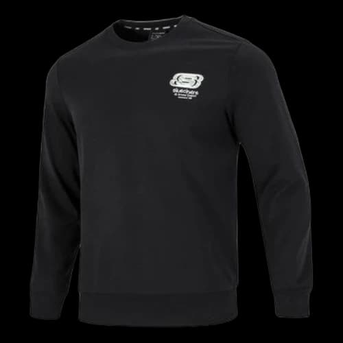Skechers Pullover Casual Long Sleeve Sweatshirt 'Black White'