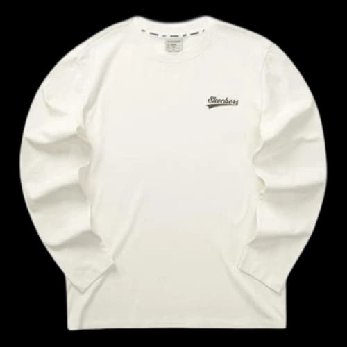 Skechers Logo Printed Crew Sweater 'White Black Blue'