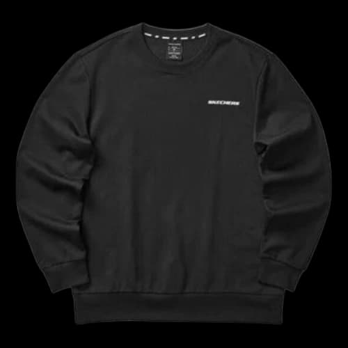 Skechers Colorful Casual Series Graphic Crew Sweatshirt 'Black White'