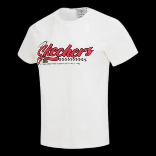 Skechers Casual Short Sleeve Tee 'White Red' (Women's)