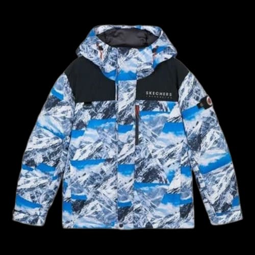 Skechers Hooded Down Jacket 'Blue White Black'