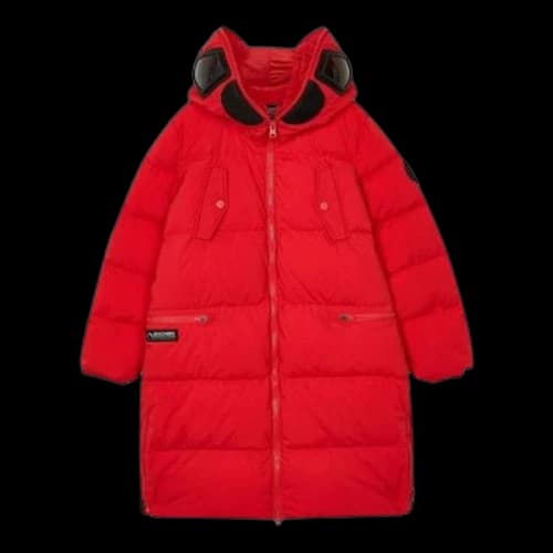 (GS) Skechers Solid Color Loose Long Down Jacket 'Red Blue'