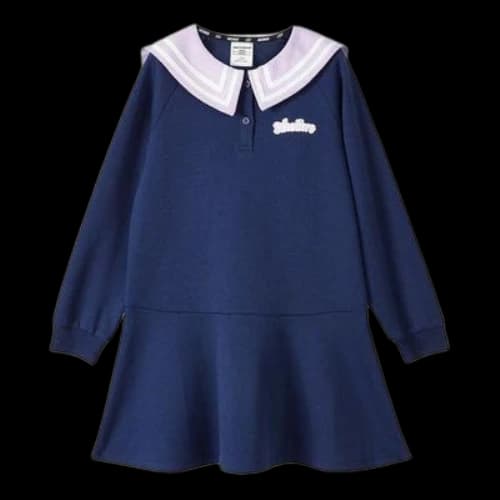 (GS) Skechers Logo Printed Casual Knitted Dress 'Pink Navy'