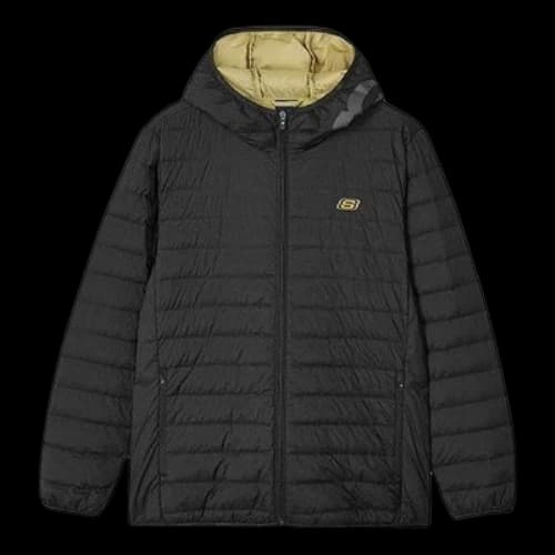 Skechers Logo Printed Woven Down Jacket 'Black'