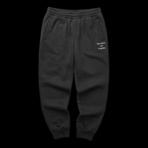 Skechers Letter Fleece-Lined Warm Tapered Sports Pants 'Black Grey'