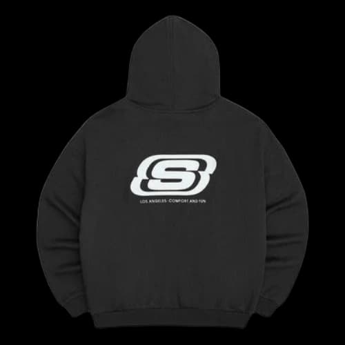 Skechers Logo Printed Hoodie 'Black White' (Women's)