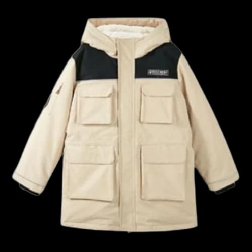 (GS) Skechers Casual Color-block Jacket 'Beige Black'