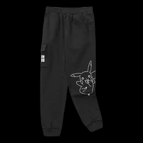 (GS) Skechers x Pokmon Elastic Waist Casual Knitted Pants 'Black White'