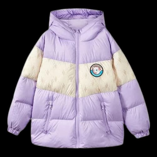 (GS) Skechers x Pokmon Hooded Zip-Up Down Jacket 'Purple Beige'