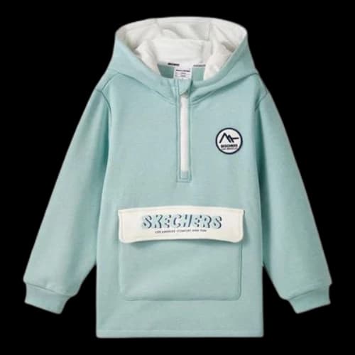 (GS) Skechers Letter Printed Hoodie 'Teal White'