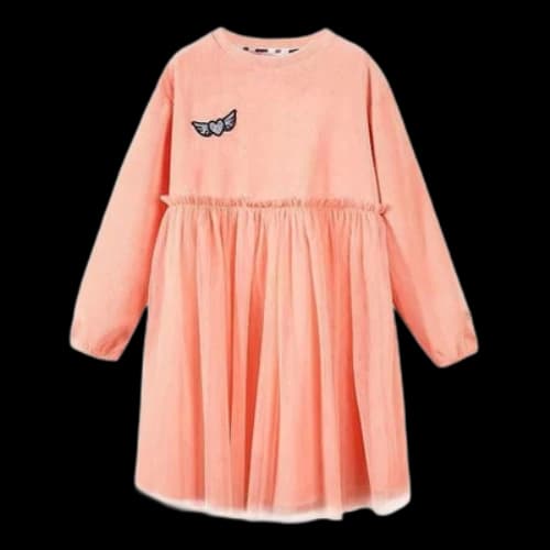 (GS) Skechers Fluffy Long Sleeve Dress 'Pink Grey'