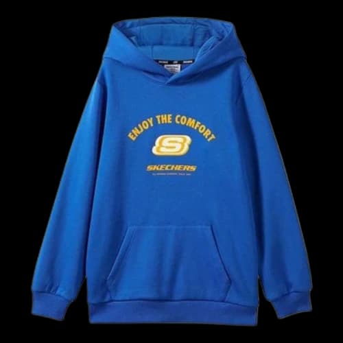 (GS) Skechers Letter Printed Hoodie 'Blue Yellow'