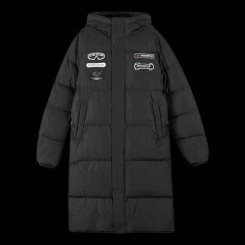 Skechers Letter Graphic Long Down Jacket 'Black'