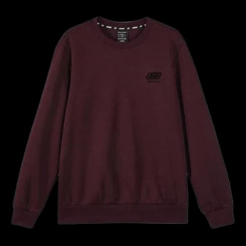 Skechers Solid Color Loose Crew Knitted Sweatshirt 'Burgundy Black'