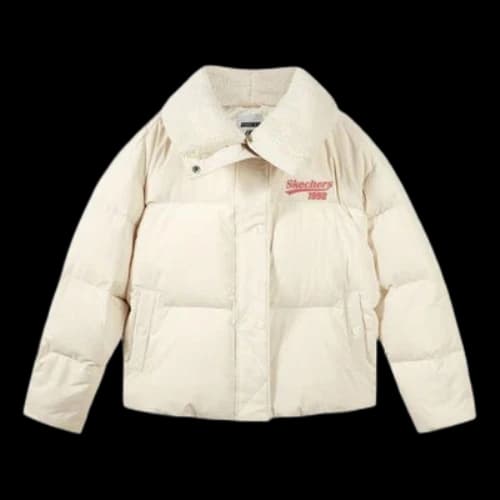Skechers Logo Printed Down Jacket 'White Black' (Women's)