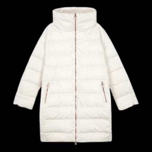 Skechers Solid Color Stand-up Collar Zip-up Quilted Jacket 'White' (Women's)