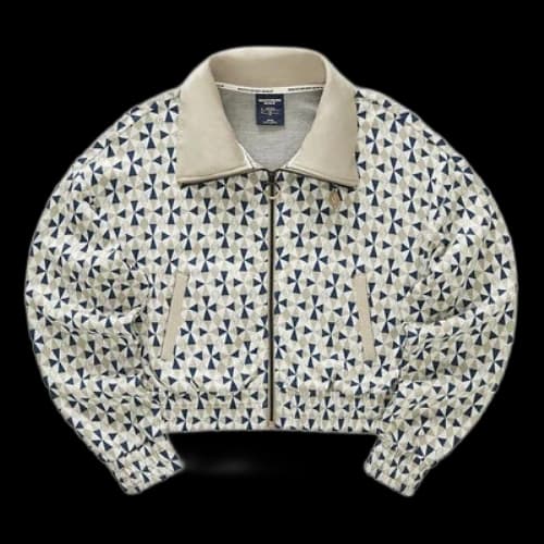Skechers Logo Printed Short Stand-up Collar Zip-up Jacket 'Beige Blue White' (Women's)