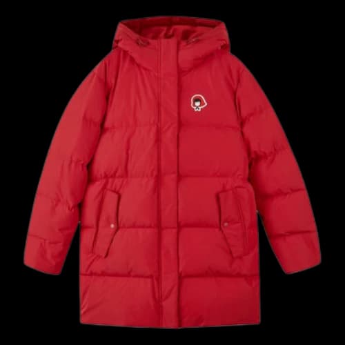 Skechers Graphic Long Down Jacket 'Red' (Women's)