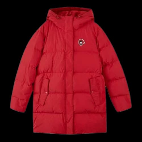 Skechers Graphic Hooded Down Jacket 'Red Black' (Women's)
