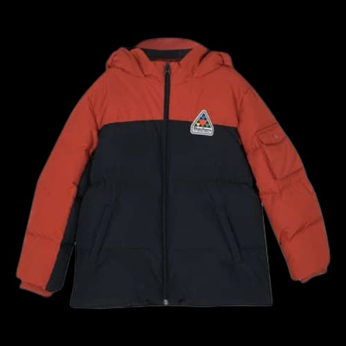 (GS) Skechers Casual Hooded Woven Medium-Length Down Jacket 'Black Red'