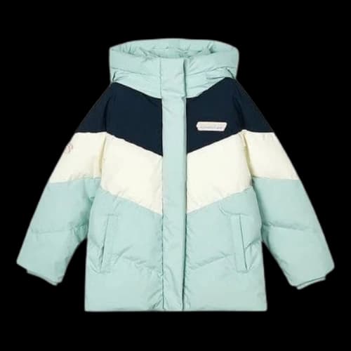 (PS) Skechers Color-Block Down Jacket 'Teal White Black'