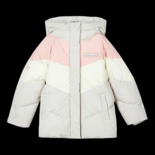 (PS) Skechers Color-Block Down Jacket 'Grey White Pink'