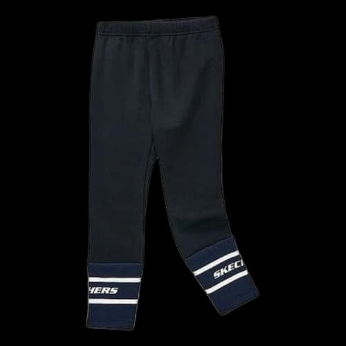 (GS) Skechers Drawstring Fleece Tight Knit Pants 'Black White'