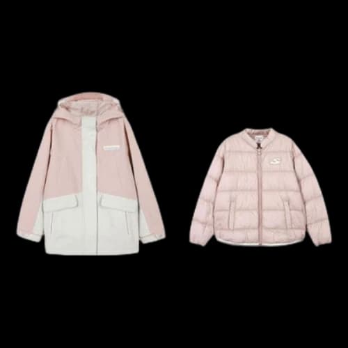 (GS) Skechers Color-blocked Zip-up Hooded Reversible Jacket 'Pink White'