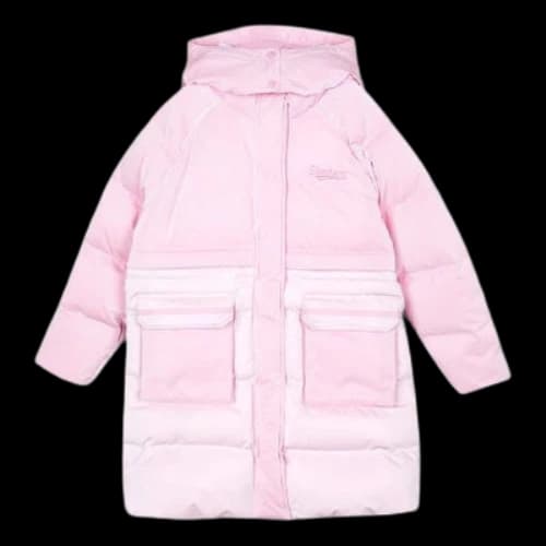 (GS) Skechers Casual Hooded Down Jacket 'Pink White'