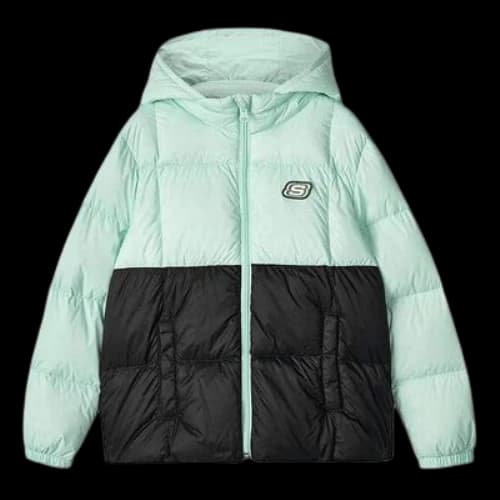 (GS) Skechers Casual Color-Block Jacket 'Green Black'