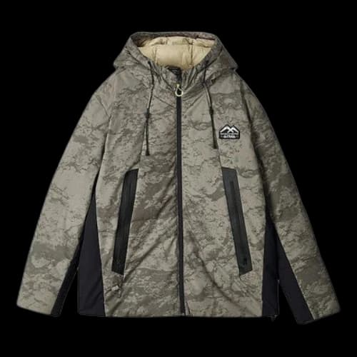 Skechers Lifestyle Series Warm Water-Repellent Hooded Down Jacket 'Olive Green Black'