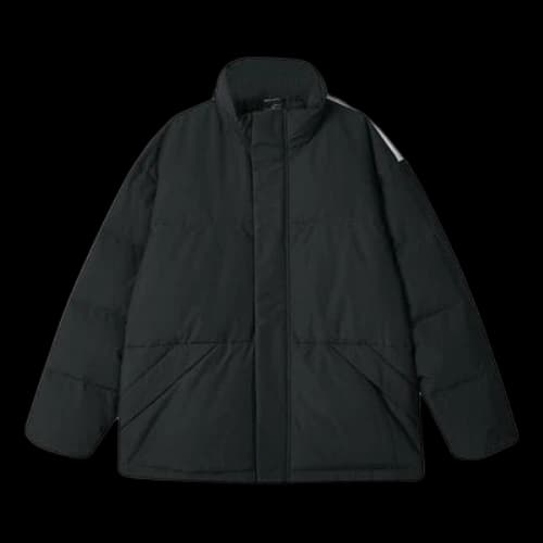 Skechers Sport Lifestyle Series Letter Printed Zip-up Down Jacket 'Black White Green'