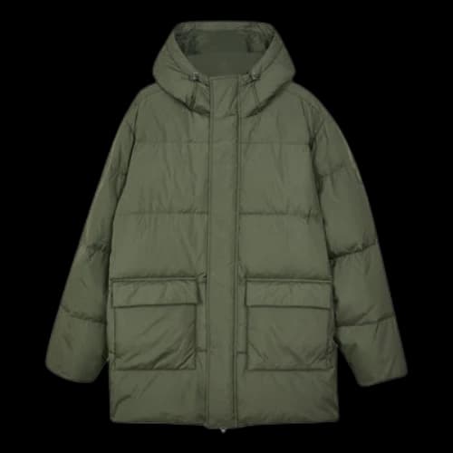 Skechers Casual Long Down Jacket 'Olive Green'