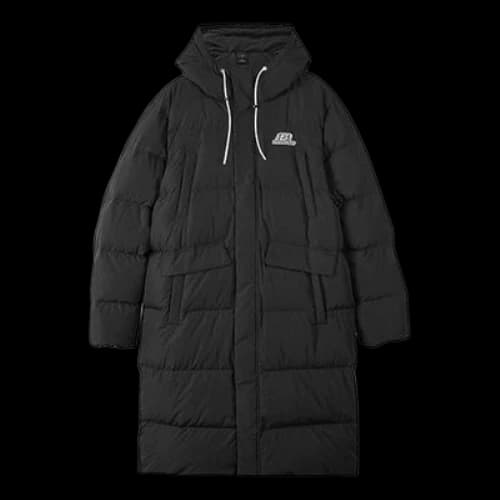 Skechers Letter Printed Long Down Jacket 'Black'