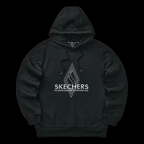 Skechers Diamond Series Letter Hoodied 'Black White'