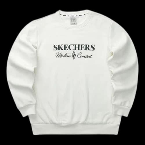 Skechers Diamond Series Letter Printed Crew Sweater 'White Black'