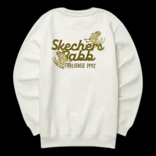 Skechers Letter Printed Crew Sweater 'White Gold'