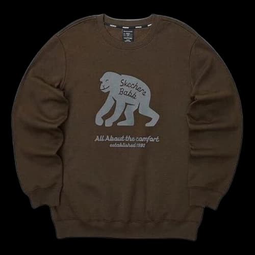 Skechers Casual Graphic Crew Sweater 'Brown Grey'