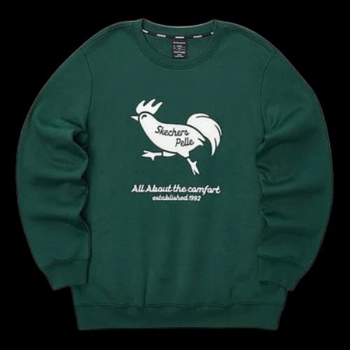 Skechers Casual Graphic Crew Sweater 'Green White'