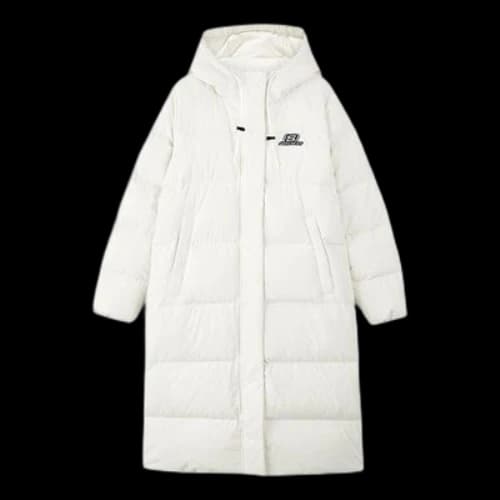 Skechers Casual Hooded Long Woven Down Jacket 'White' (Women's)