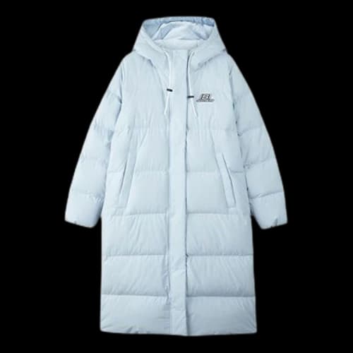 Skechers Casual Hooded Long Woven Down Jacket 'Blue' (Women's)