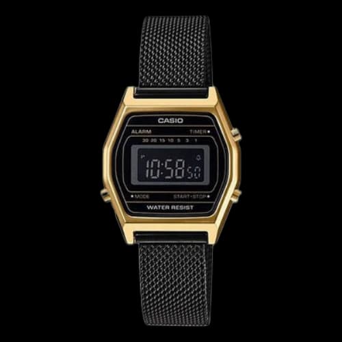 CASIO Quartz Waterproof Analog Unisex Mens BlackGold Digital