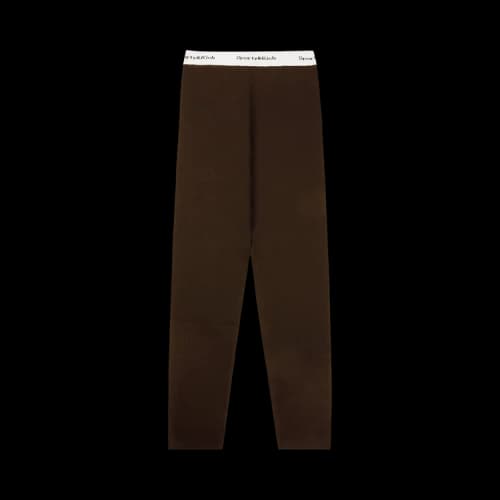 Sporty & Rich Serif Logo Ribbed Legging 'Chocolate'