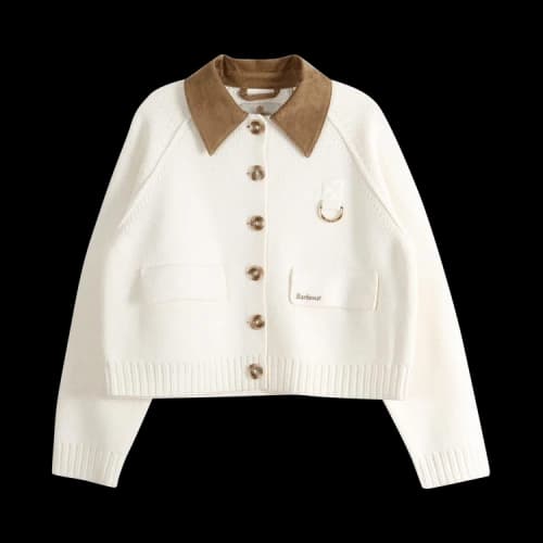 Barbour Alerstone Knitted Cardigan 'Ecru'
