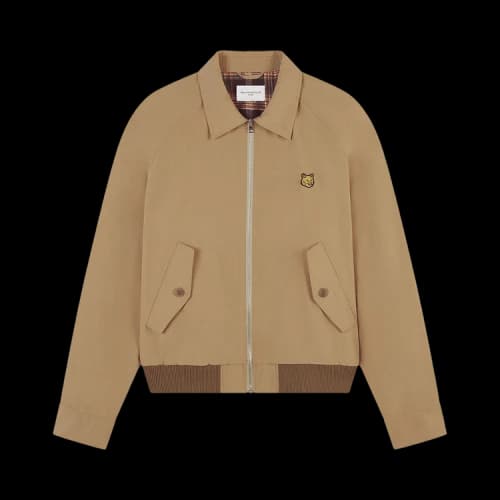 Maison Kitsuné Technical Cotton Gabardine Harrington Jacket 'Beige'
