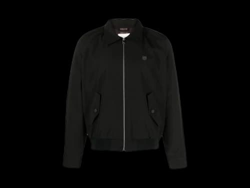 Maison Kitsune Technical Cotton Gabardine W Harrington Jacket Black