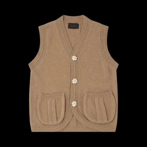 Simone Rocha Knit Vest With Buttons 'Natural'