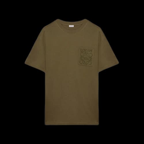 Loewe Anagram Embroidery Pocket T-Shirt Khaki Green