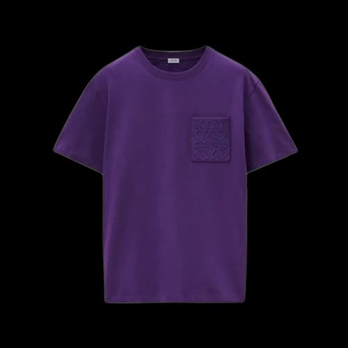 Loewe Anagram Embroidery Pocket T-Shirt Purple