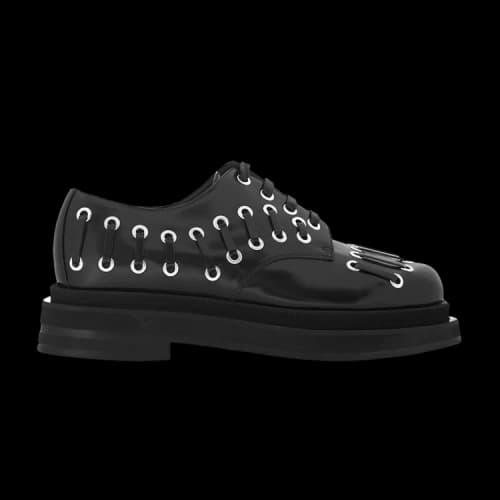 Simone Rocha Heart Toe Platform Lace Up Grommet Brogue 'Black'
